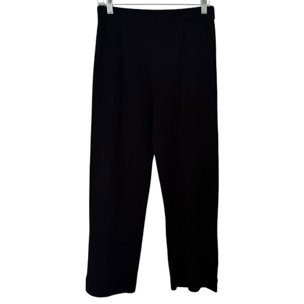 Vintage Exclusively Misook‎ Black Straight Pull On Acrylic Crop Dress Pants XS